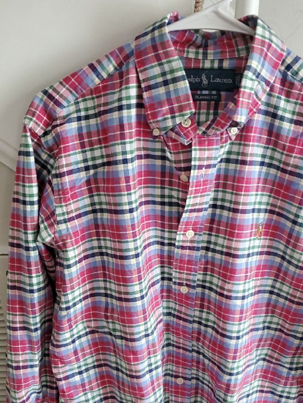 Ralph Lauren Plaid Button-Down Shirt in Pink, Blue & Green